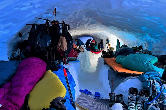 Image showing a high-altitude tent or snow cave